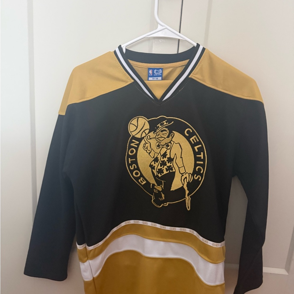 NBA Boston Celtics Black and Gold Kids Jersey